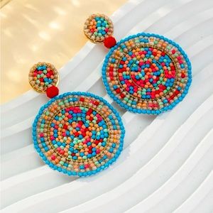 Women’s multi colored earrings. Beaded . Lightweight.